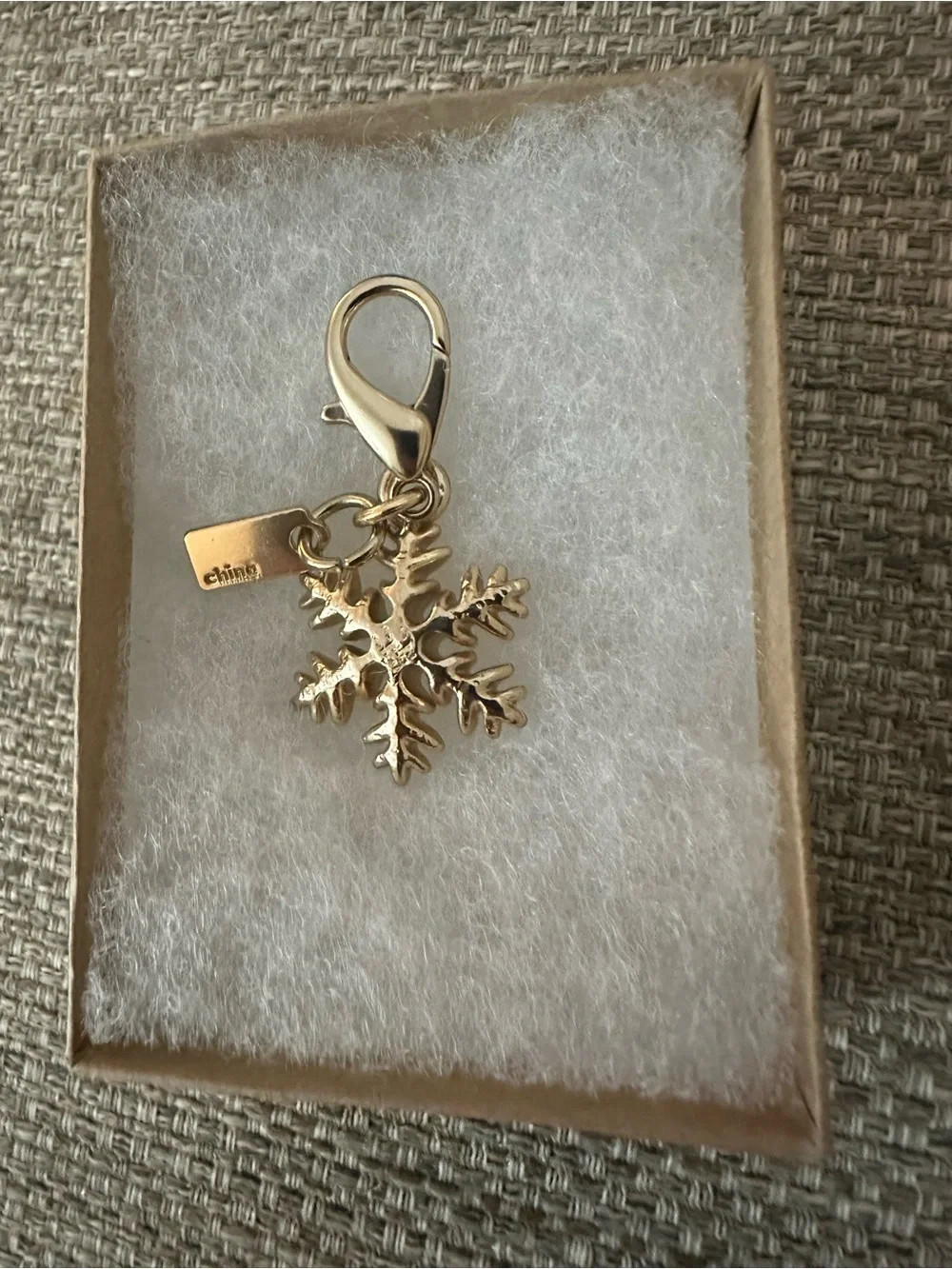 Coach Gold-Tone Snowflake Bag Charm with Logo Branded Tag - Collectible Gift